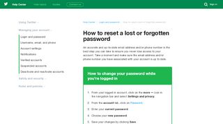 
                            1. How to reset a lost or forgotten password - Twitter