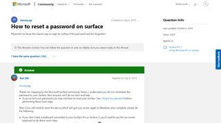 
                            7. How to reset a password on surface - Microsoft Community