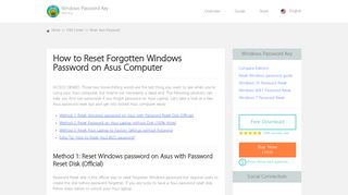 
                            8. How to Reset ASUS Password in Windows 10/8/7/Vista/XP