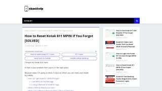 
                            3. How to Reset Kotak 811 MPIN If You Forgot [SOLVED]