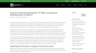 
                            7. How to reset lost password / IP filter on Kyocera ...