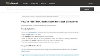 
                            10. How to reset my Joomla administrator password? - SiteGround