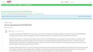 
                            9. How to reset password for AP7900 PDU? | Racks, Rack ...