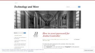 
                            9. How to reset password for Aruba Controller | Technology and ...