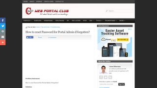 
                            6. How to reset Password for Portal Admin if forgotten? | Web Portal Club