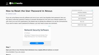 
                            6. How to Reset the User Password in Nessus | It Still Works