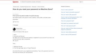 
                            8. How to reset your password on Machine Zone - Quora
