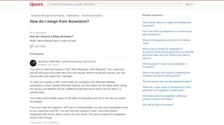 
                            2. How to resign from Accenture - Quora