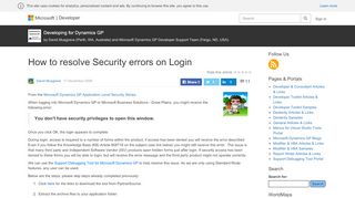 
                            7. How to resolve Security errors on Login – Developing for ...