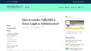 
                            8. How to resolve Tally.ERP 9 Error: Login as Administrator ...