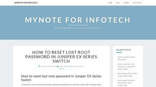 
                            9. How to rest lost root password in Juniper EX …