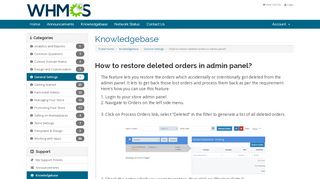 
                            3. How to restore deleted orders in admin panel ...