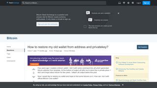 
                            2. How to restore my old wallet from address and privatekey ...