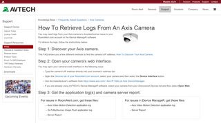 
                            7. How To Retrieve Logs From An Axis Camera - AVTECH