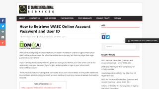 
                            6. How to Retrieve WAEC Online Account Password and User ID - St ...