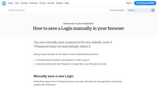 
                            2. How to save a Login manually in your browser | 1Password