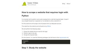
                            6. How to scrape a website that requires login with Python – Isaac Vidas ...