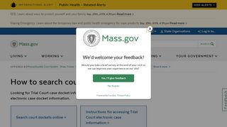 
                            2. How to search court dockets | Mass.gov