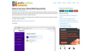 
                            3. How to see your Yahoo! Mail log activity - Arul John