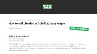 
                            8. How to sell bitcoins in Dubai? (2 easy ways) - Dirham Talk