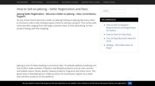 
                            8. How to Sell on Jabong - Seller Registration and Fees