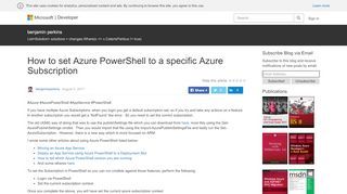 
                            9. How to set Azure PowerShell to a specific Azure Subscription