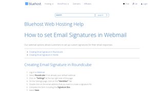 
                            4. How to set Email Signatures in Webmail - Login - Bluehost