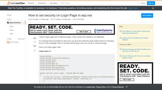 
                            4. How to set security on Login Page in asp.net - Stack Overflow