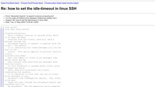 
                            3. how to set the idle-timeout in linux SSH - Re