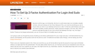 
                            4. How to Set Up 2-Factor Authentication for Login and sudo - Linux.com