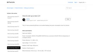 
                            2. How to set up a new L3+ – Bitmain Support