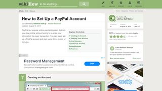 
                            9. How to Set Up a PayPal Account - wikihow.com