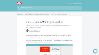 
                            8. How to set up AMS 360 Integration | Agency Revolution Help Center