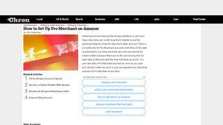 
                            4. How to Set Up Pro Merchant on Amazon | Chron.com