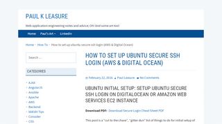 
                            7. How to set up ubuntu secure ssh login (AWS & …