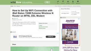
                            3. How to Set Up WiFi Connection with iBall Baton 150M ...
