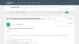 
                            10. how to set web login Username and password HP 2920 Switch