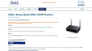 
                            6. How To Setup A Zyxel SBG 3300N Router - iSAT