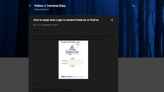 
                            8. How to setup Auto Login In Asianet DataLine in FireFox