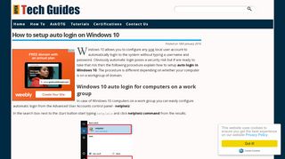 
                            5. How to setup auto login on Windows 10 - opentechguides.com