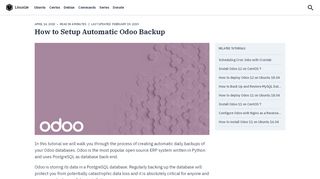 
                            7. How to Setup Automatic Odoo Backup | Linuxize