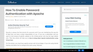 
                            8. How to Setup Basic Apache Authentication using VirtualHost - TecAdmin
