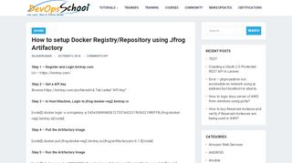 
                            8. How to setup Docker Registry/Repository using Jfrog ...