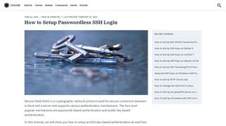 
                            4. How to Setup Passwordless SSH Login | Linuxize