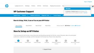 
                            7. How to Setup, Print, Scan or Fax on your HP Printer