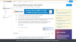 
                            3. How to setup SSH connection with Ansible? - Stack Overflow