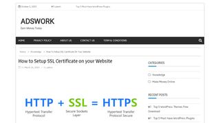 
                            6. How to Setup SSL Certificate on your Website - Adswork