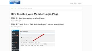 
                            2. How to setup your Member Login Page – DAP Documentation