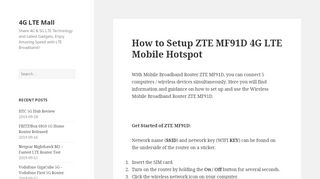 
                            10. How to Setup ZTE MF91D 4G LTE Mobile Hotspot