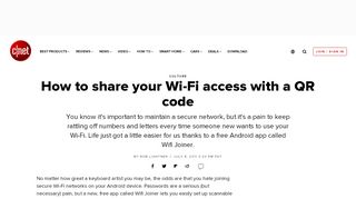
                            8. How to share your Wi-Fi access with a QR code - CNET